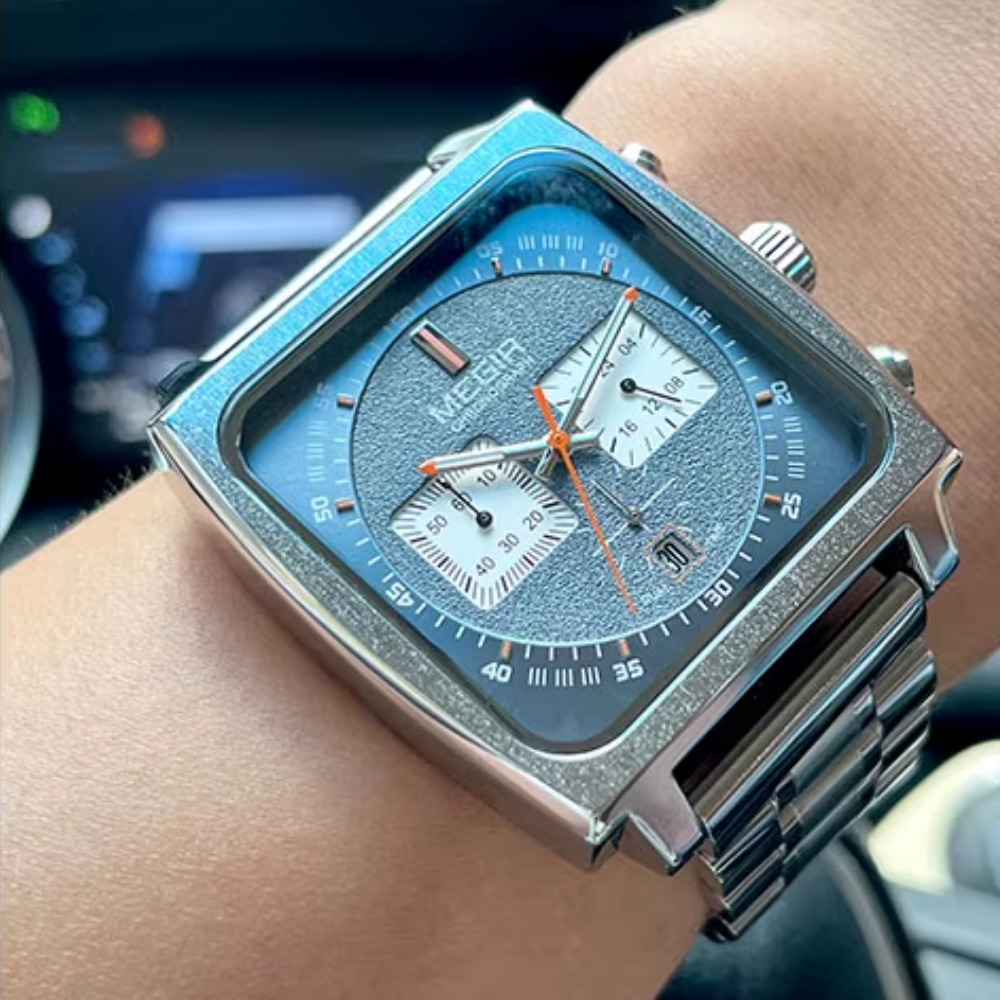 Relógio Megir Squared Blue em Inox