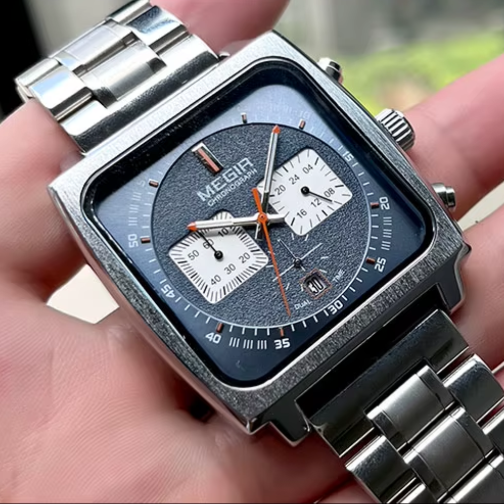 Relógio Megir Squared Blue em Inox
