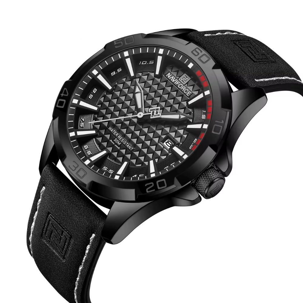 Relógio Naviforce Preto em Couro