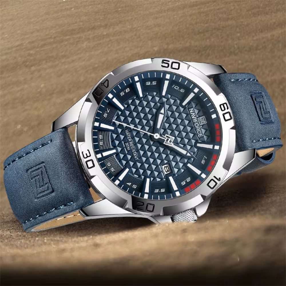 Relógio Naviforce Azul em Couro