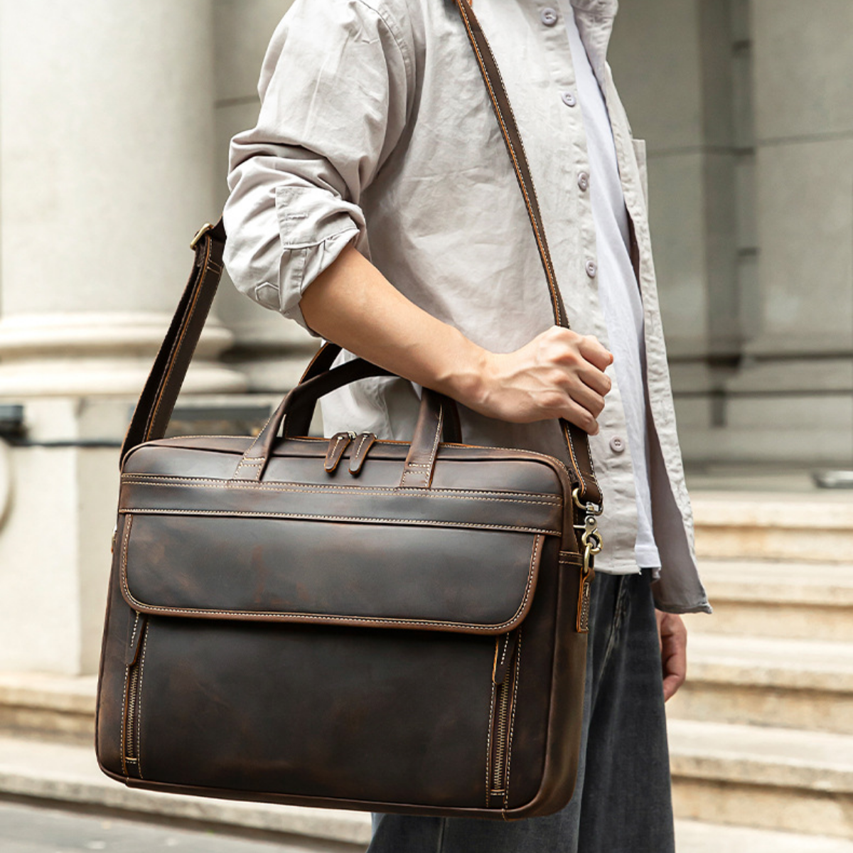 Bolsa Executiva Masculina em Couro Legítimo Bristol