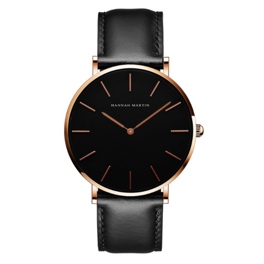 Relógio HM Classic Black - Caixa Dourada