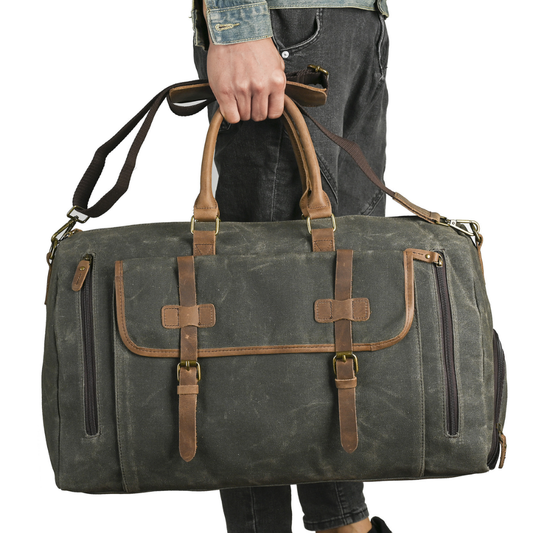 Bolsa de Viagem em Lona e Couro Legítimo Valencia