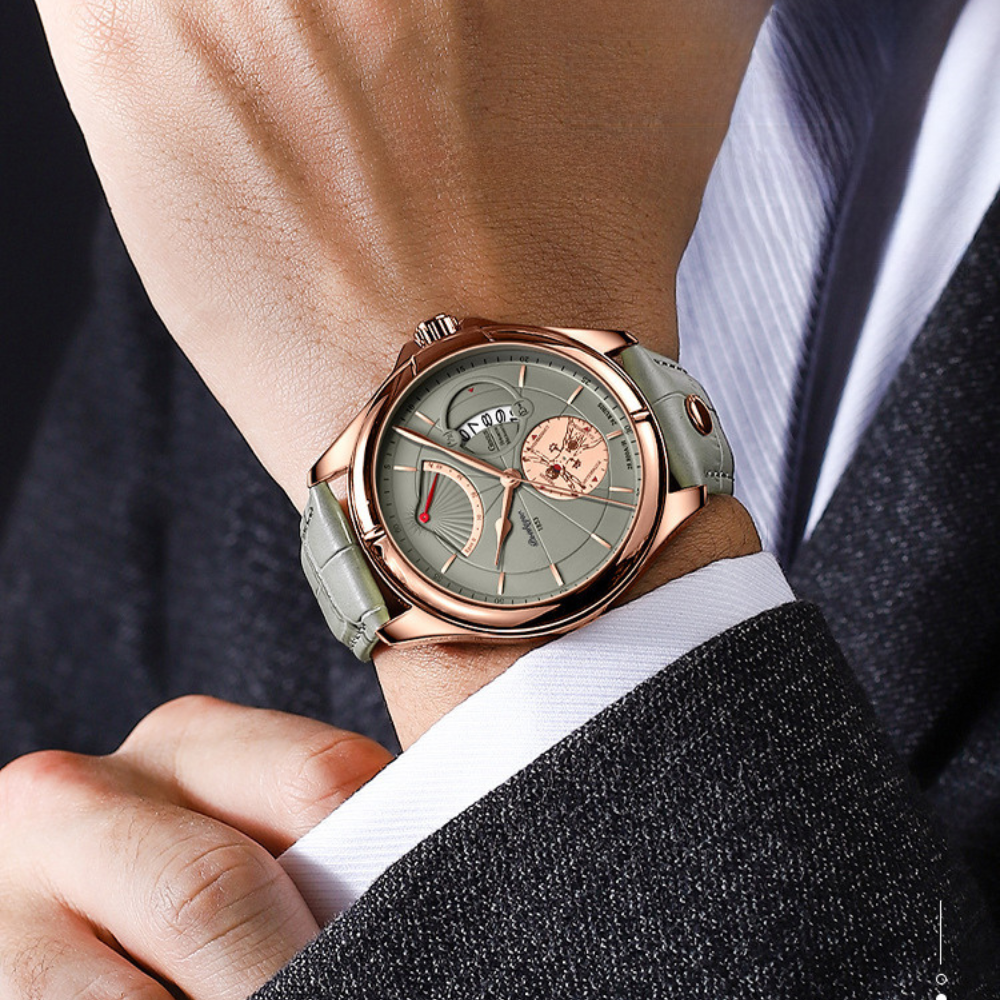 Relógio Poedagar Deluxe Verde em Couro