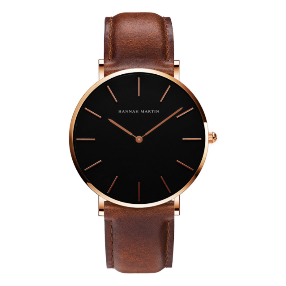 Relógio HM Classic Black - Caixa Dourada