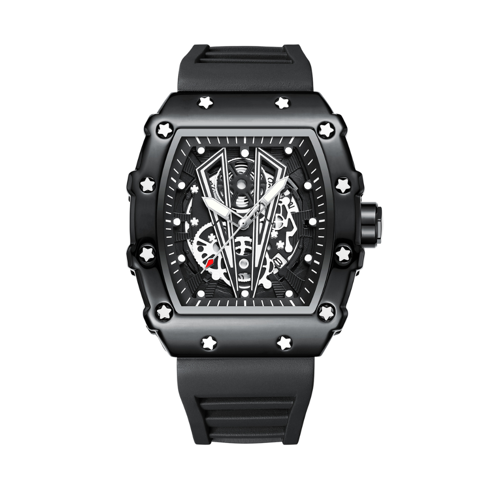 Relógio Poedagar Skeleton Black