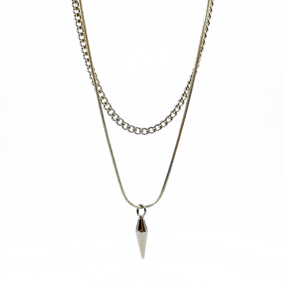 Colar Duplo Seraph Prata Inox