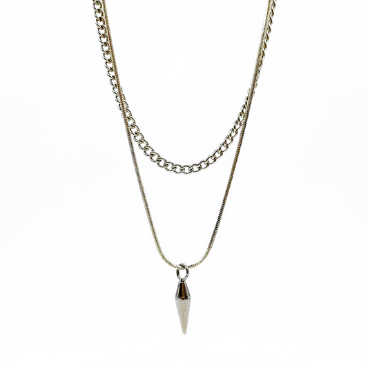 Colar Duplo Seraph Prata Inox