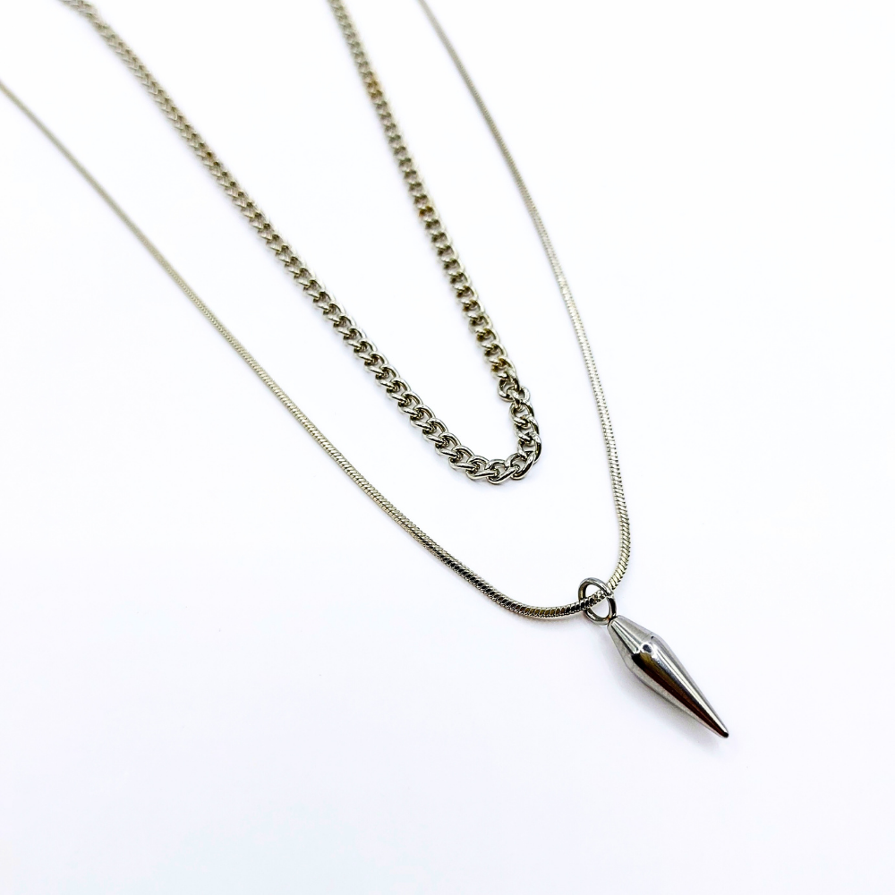 Colar Duplo Seraph Prata Inox