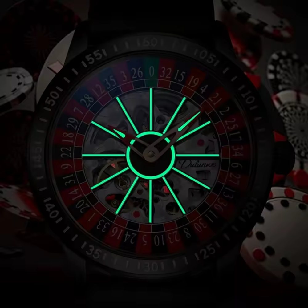 Relógio Poker Design - Pulseira Vermelha Borracha