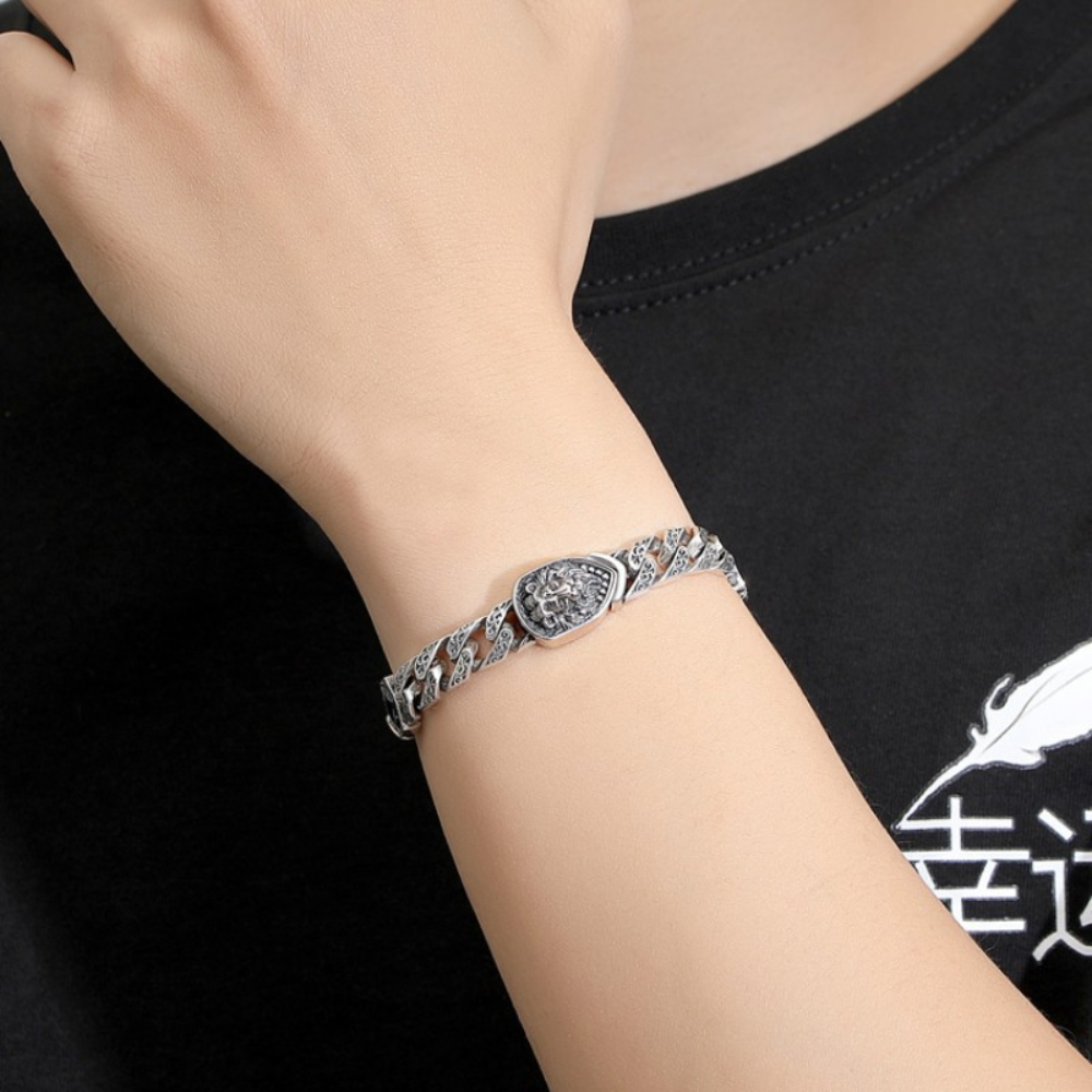 Pulseira Leon Saphire Prata Inox