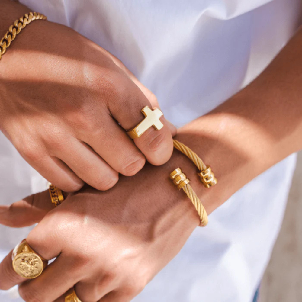 Anel Cross Ouro 18k