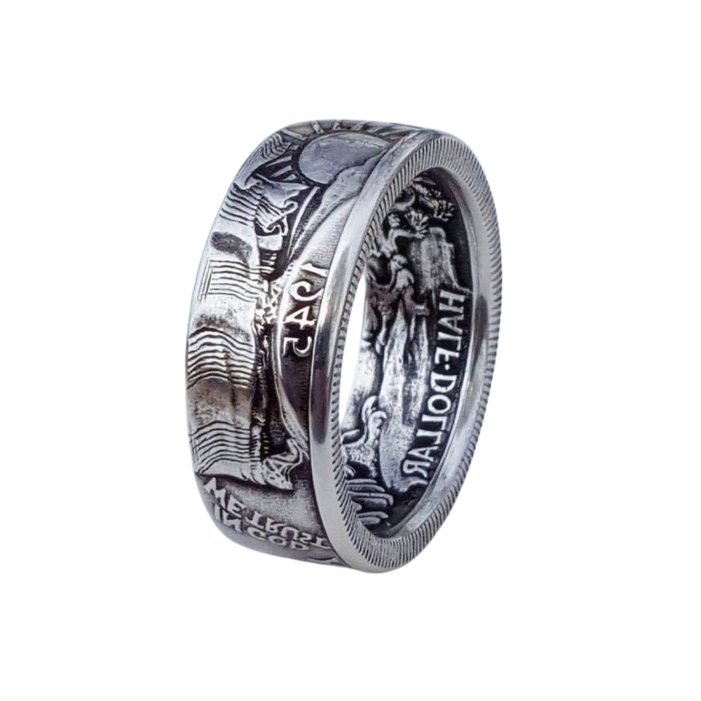 Anel Half Dollar Prata 925
