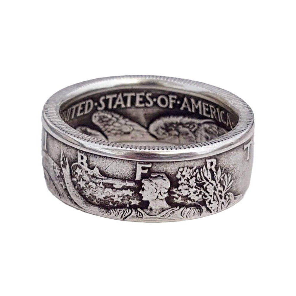 Anel Half Dollar Prata 925