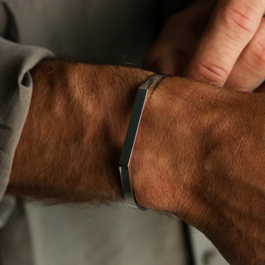 Bracelete Cuff Prata Inox