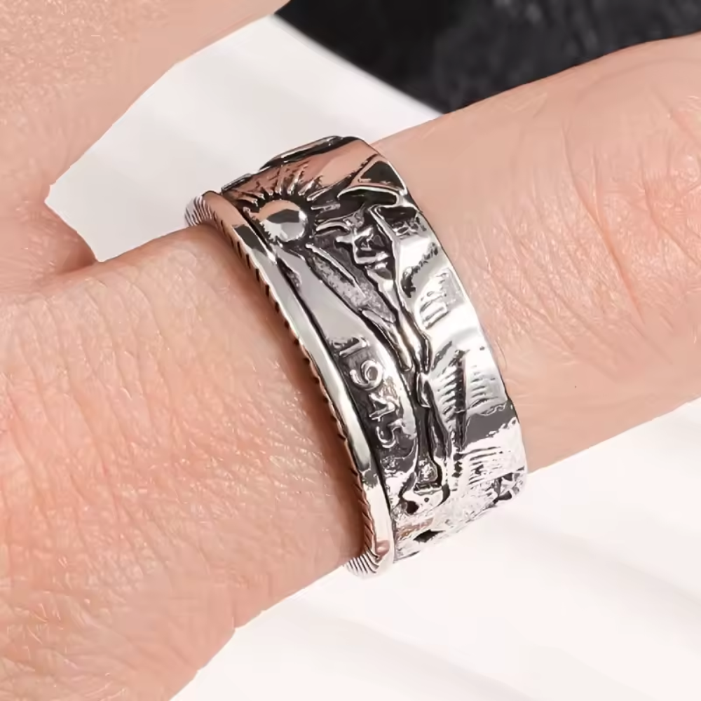 Anel Half Dollar Prata 925