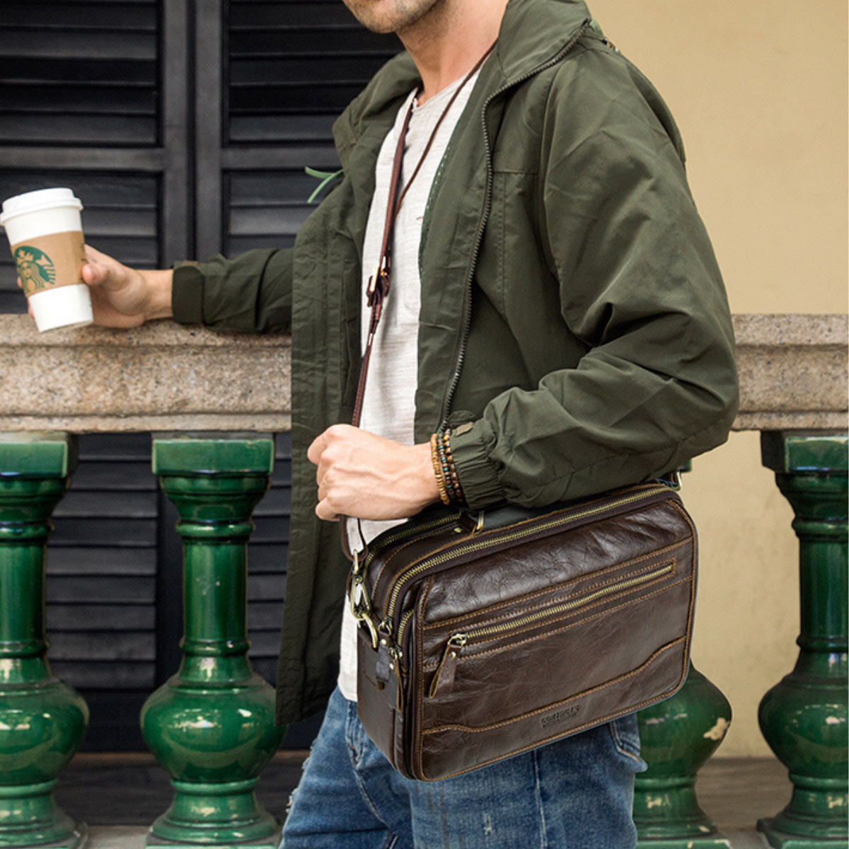 Bolsa Carteiro em Couro Sydney
