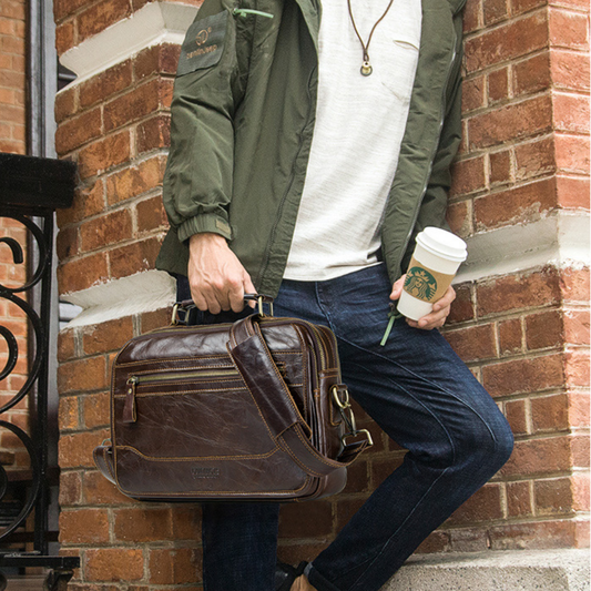 Bolsa Carteiro em Couro Sydney