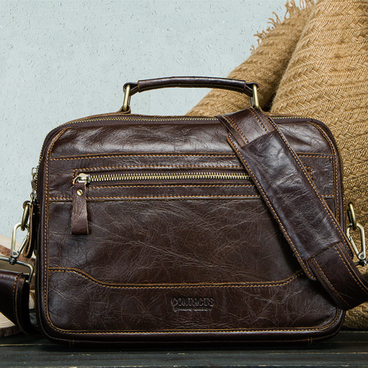 Bolsa Carteiro em Couro Sydney