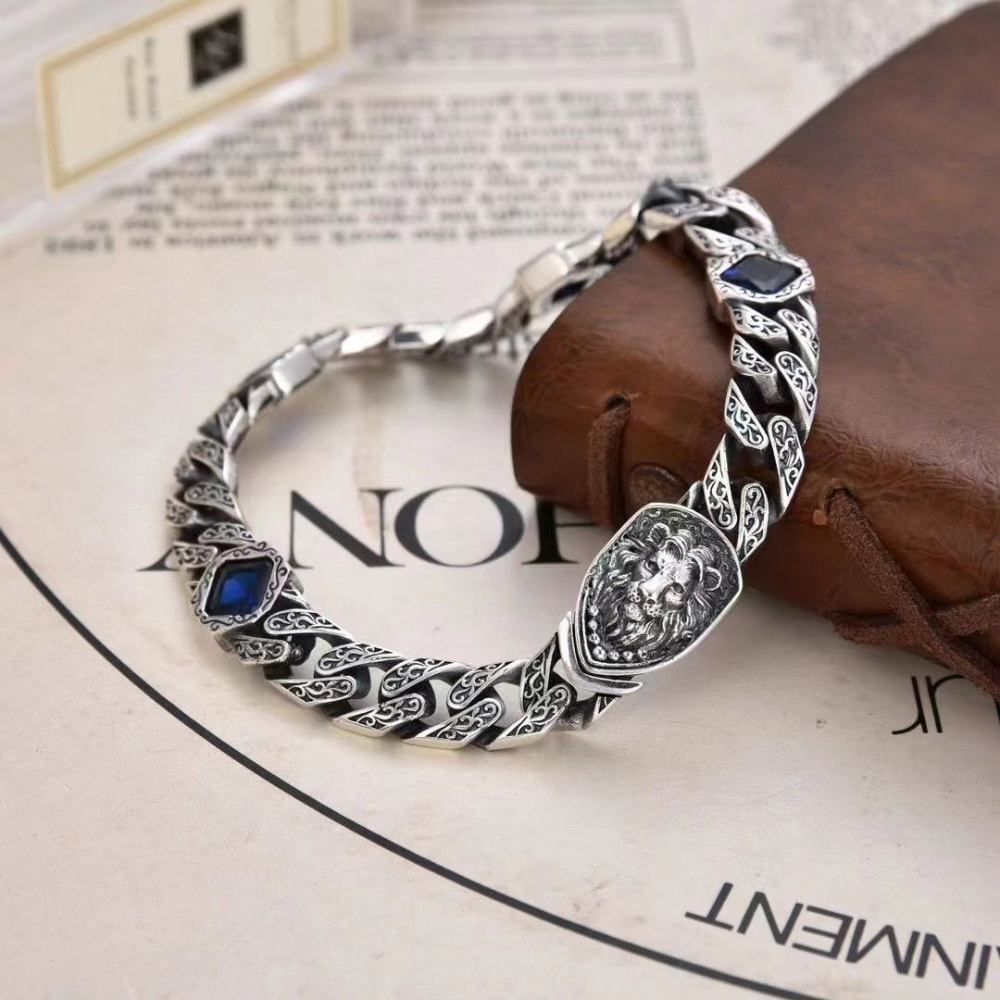 Pulseira Leon Saphire Prata Inox