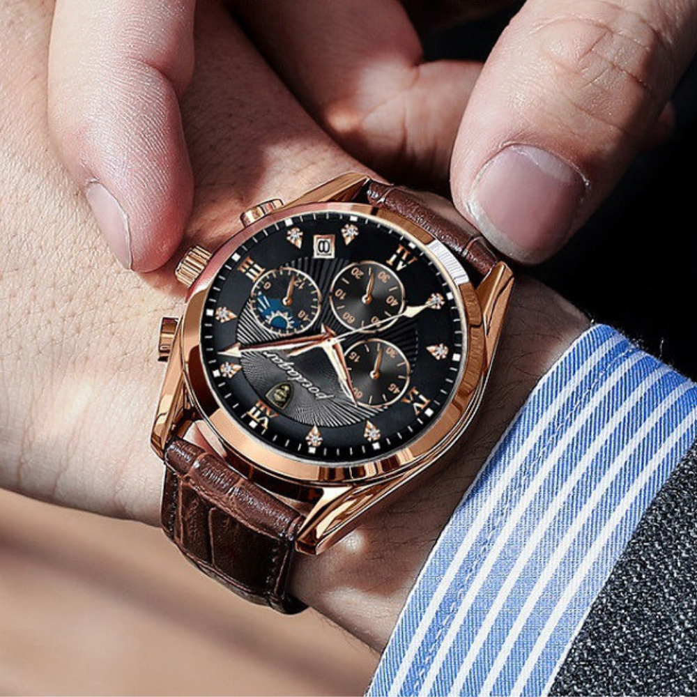 Relógio Poedagar Elegance em Couro