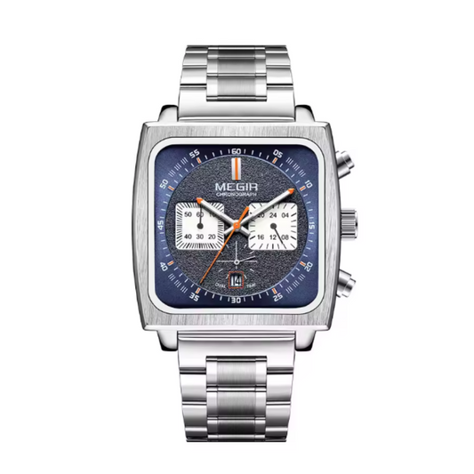 Relógio Megir Squared Blue em Inox