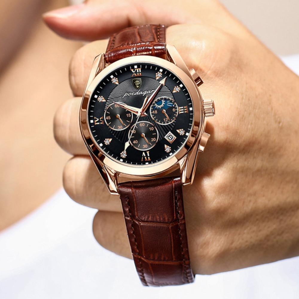 Relógio Poedagar Elegance em Couro