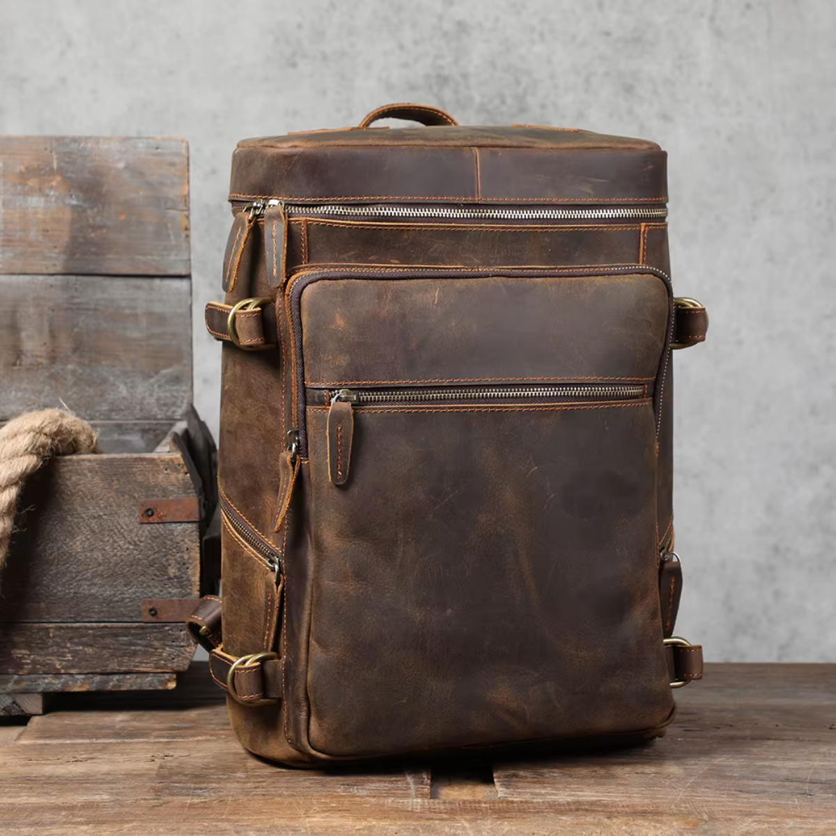 Mochila em Couro Legítimo Romania