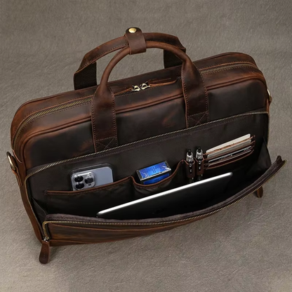 Bolsa Executiva Masculina em Couro Legítimo Cambridge