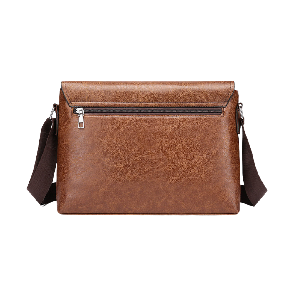 Bolsa Carteiro Transversal Masculina em Couro Jeep