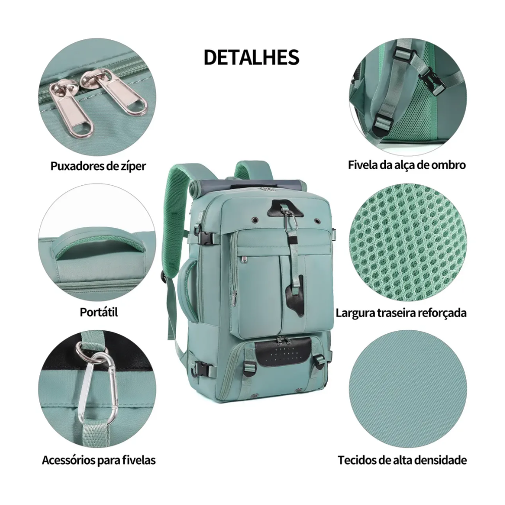 Mochila de Viagem Multifuncional Premium Organizer 60L