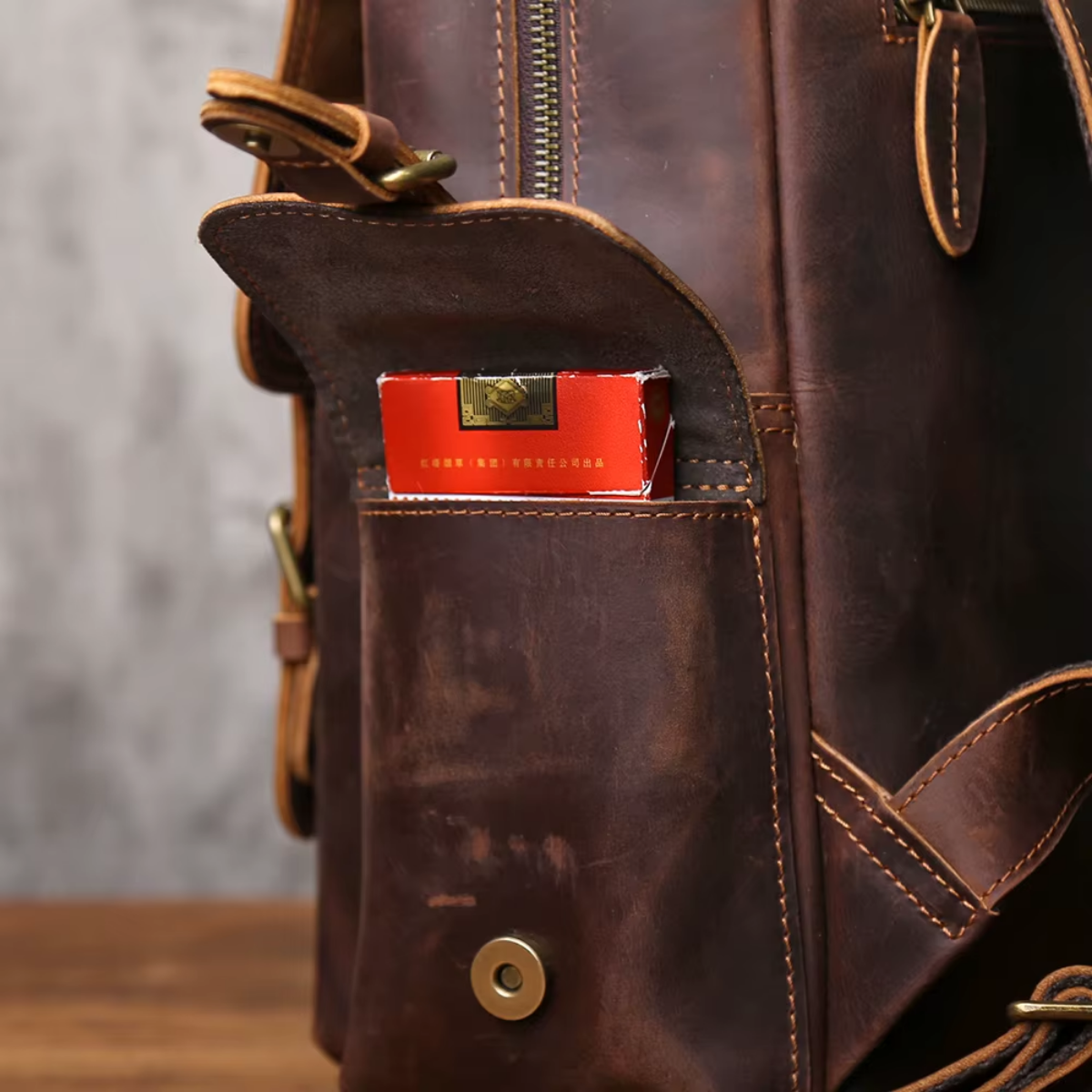 Mochila em Couro Legítimo Bamberg