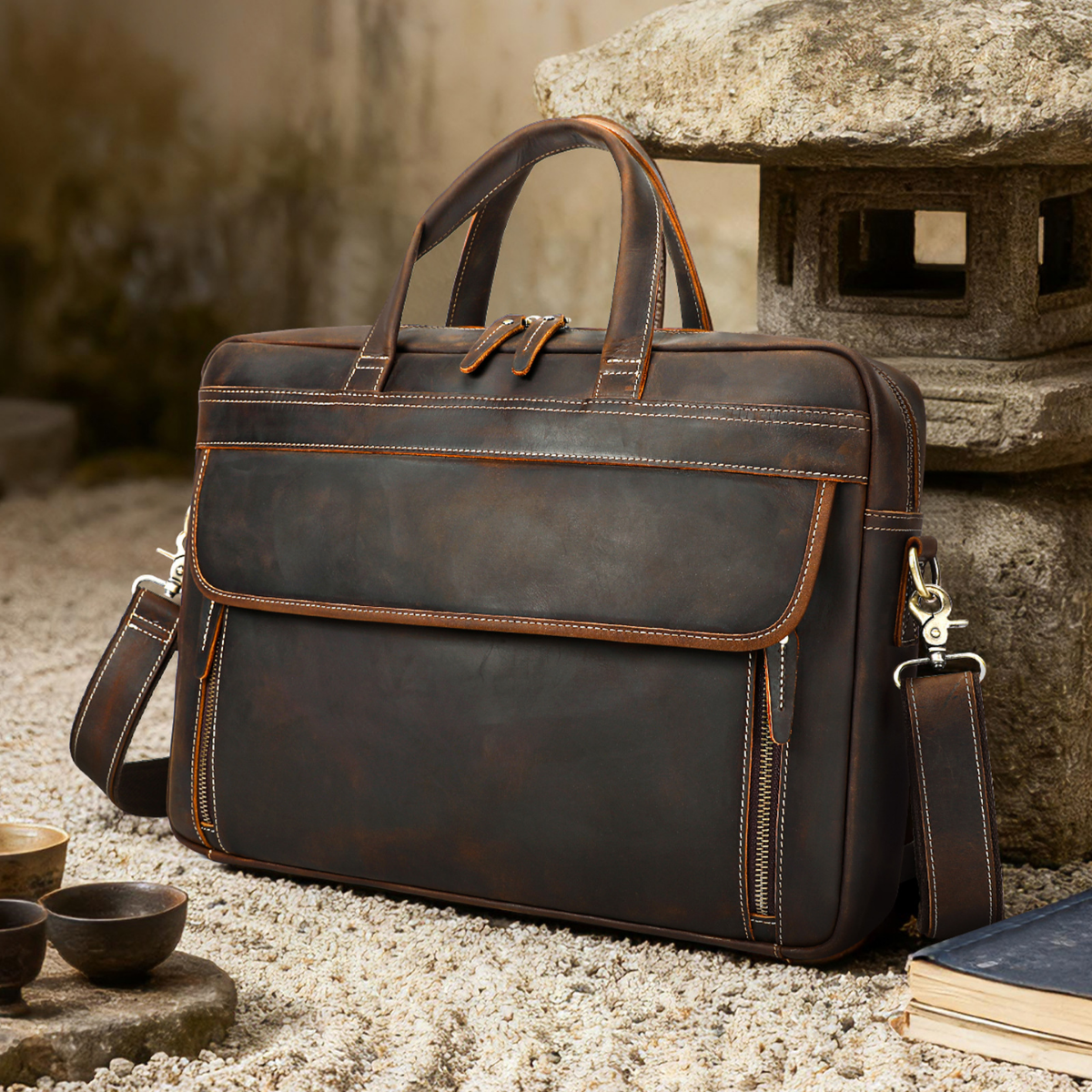 Bolsa Executiva Masculina em Couro Legítimo Bristol