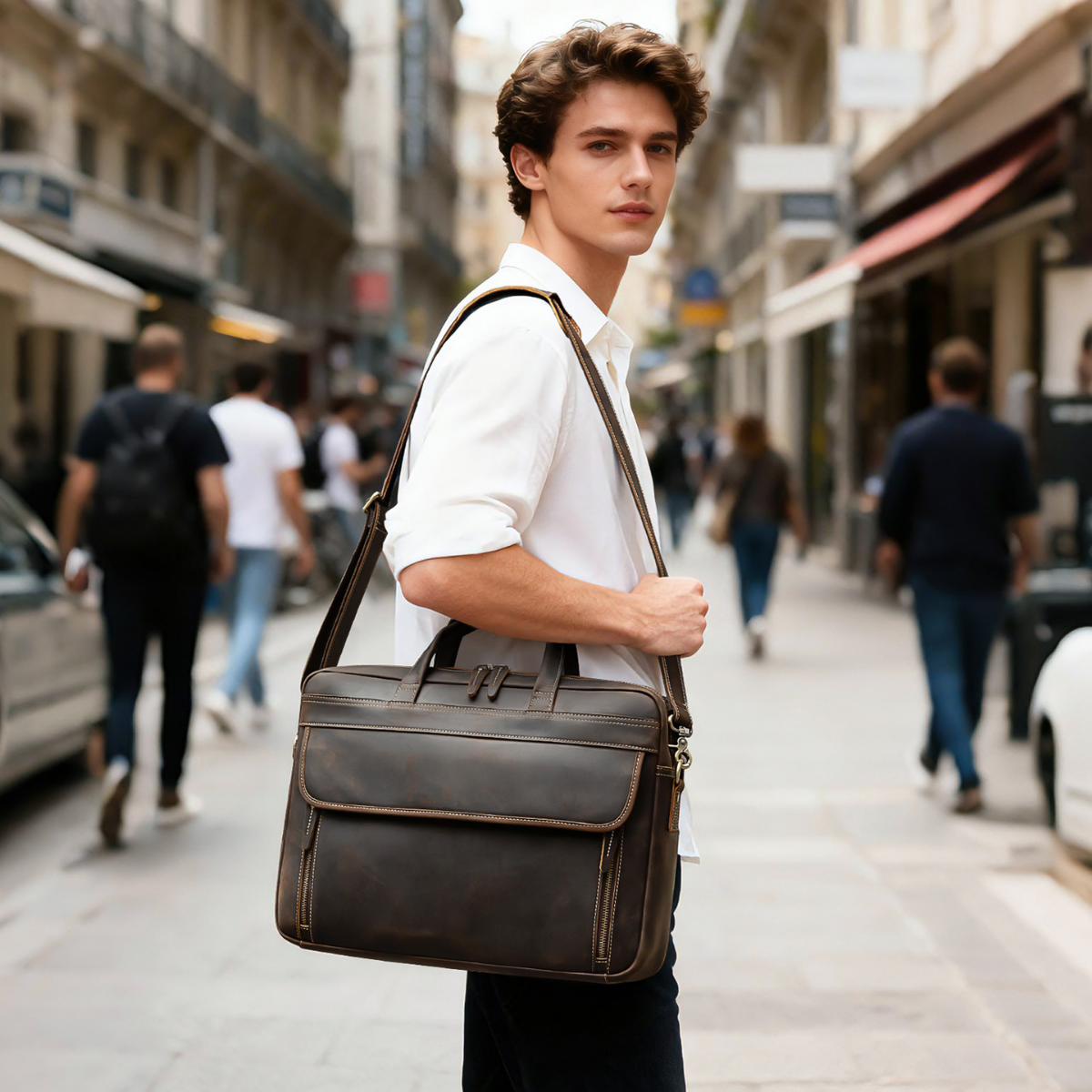 Bolsa Executiva Masculina em Couro Legítimo Bristol