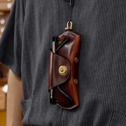 Porta Óculos em Couro