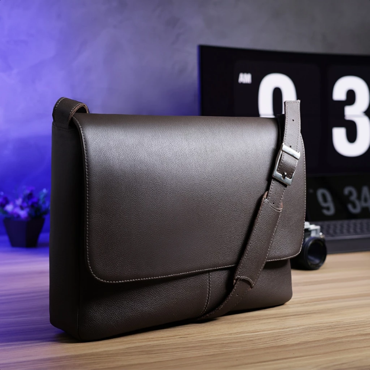 Bolsa Carteiro Masculina em Couro Legítimo Edimburgo