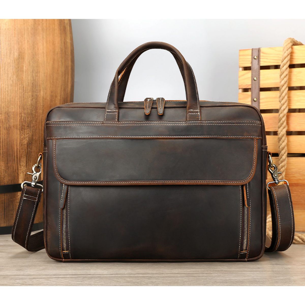 Bolsa Executiva Masculina em Couro Legítimo Bristol