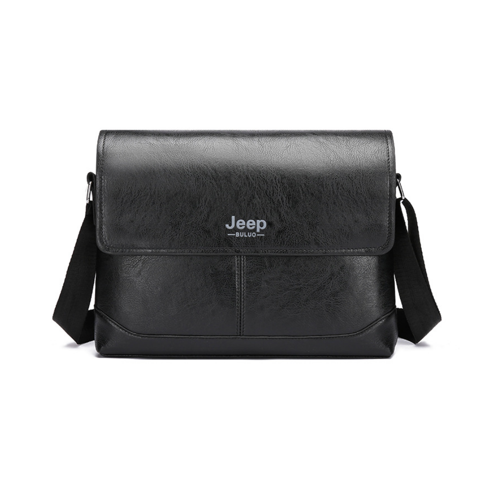 Bolsa Carteiro Transversal Masculina em Couro Jeep