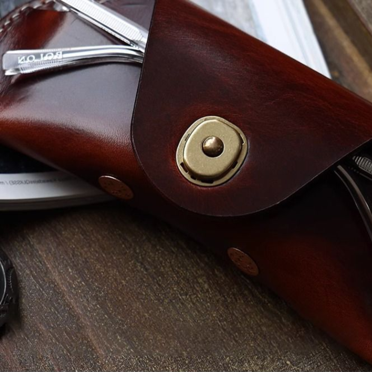 Porta Óculos em Couro