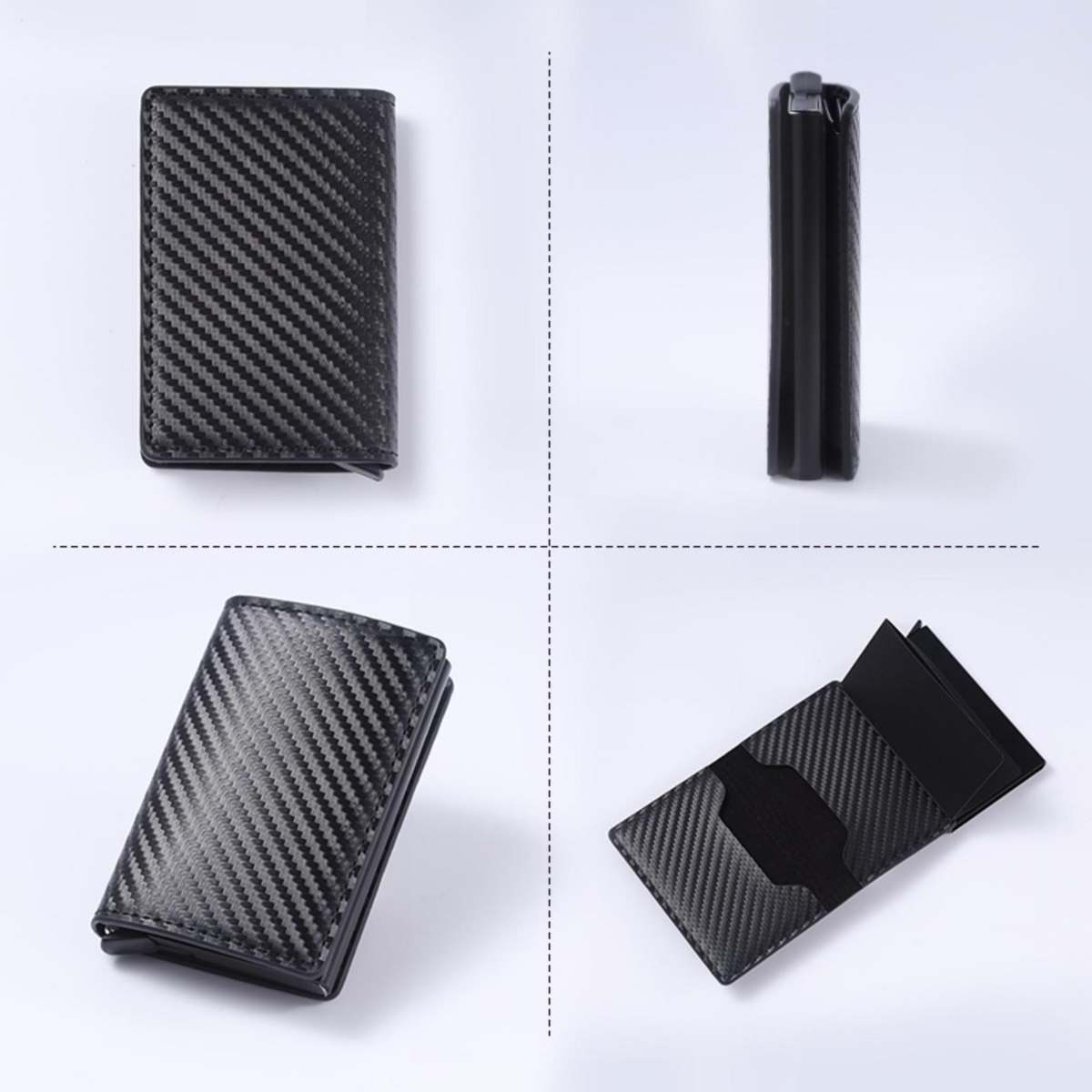 Carteira Masculina em Metal Carbon Slim com Proteção RFID