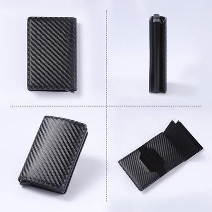 Carteira Masculina em Metal Carbon Slim com Proteção RFID
