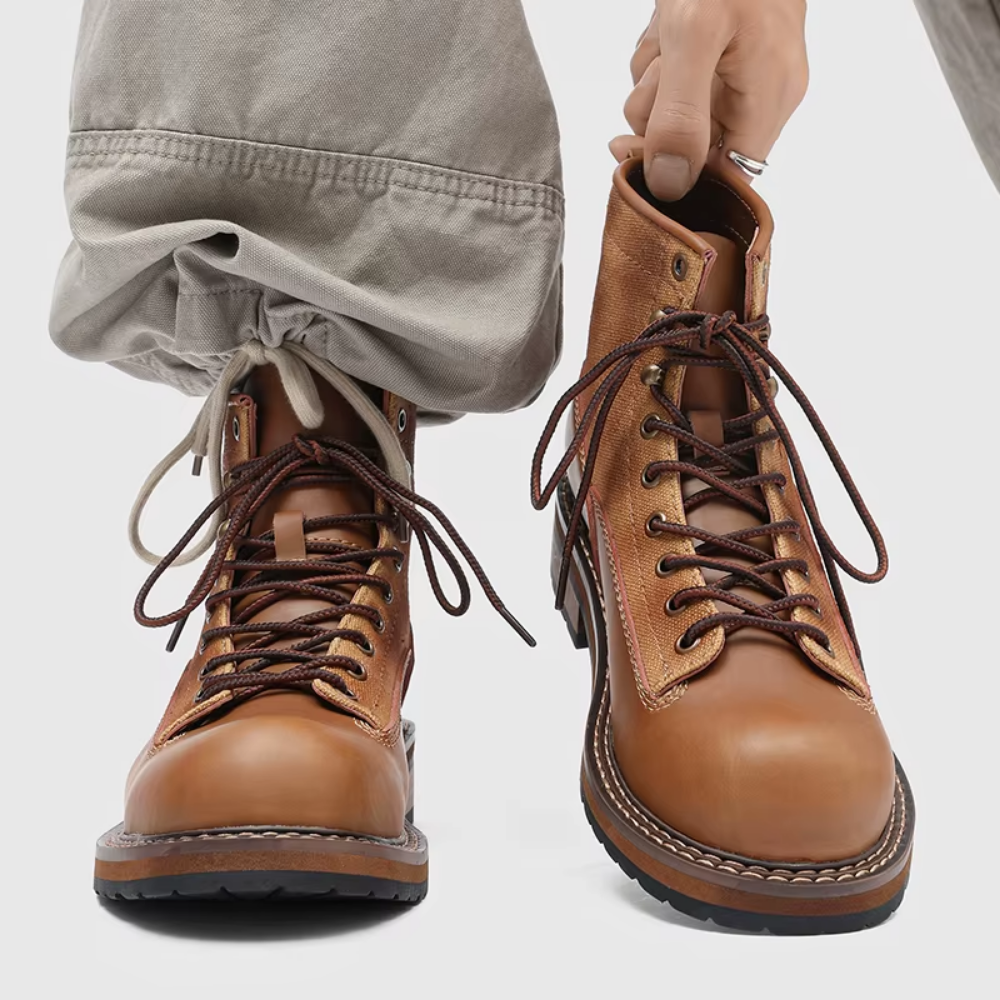 Bota Coturno Masculina em Couro Legítimo Arnold