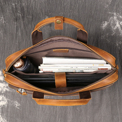 Bolsa Executiva Masculina em Couro Legítimo Cambridge