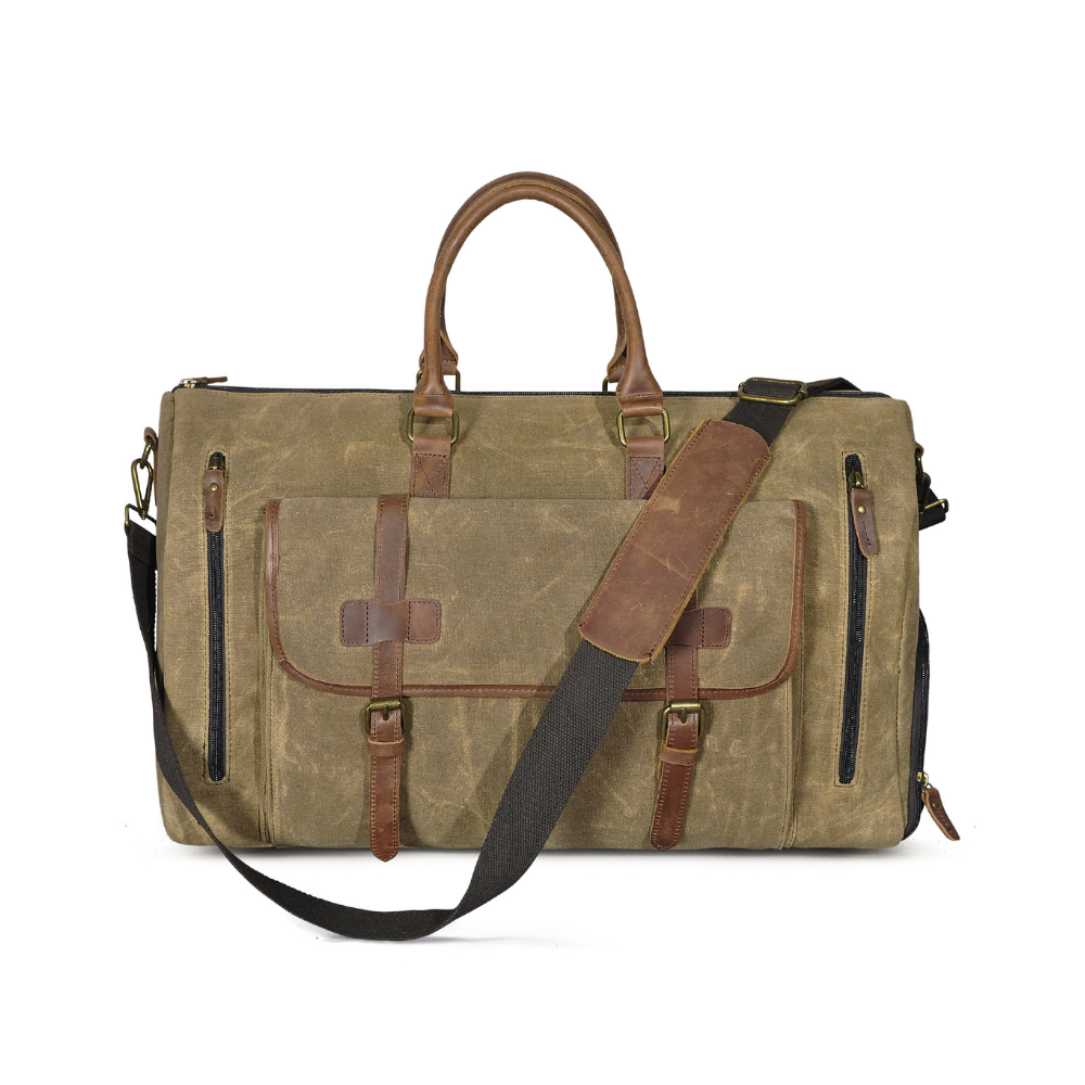 Bolsa de Viagem em Lona e Couro Legítimo Valencia