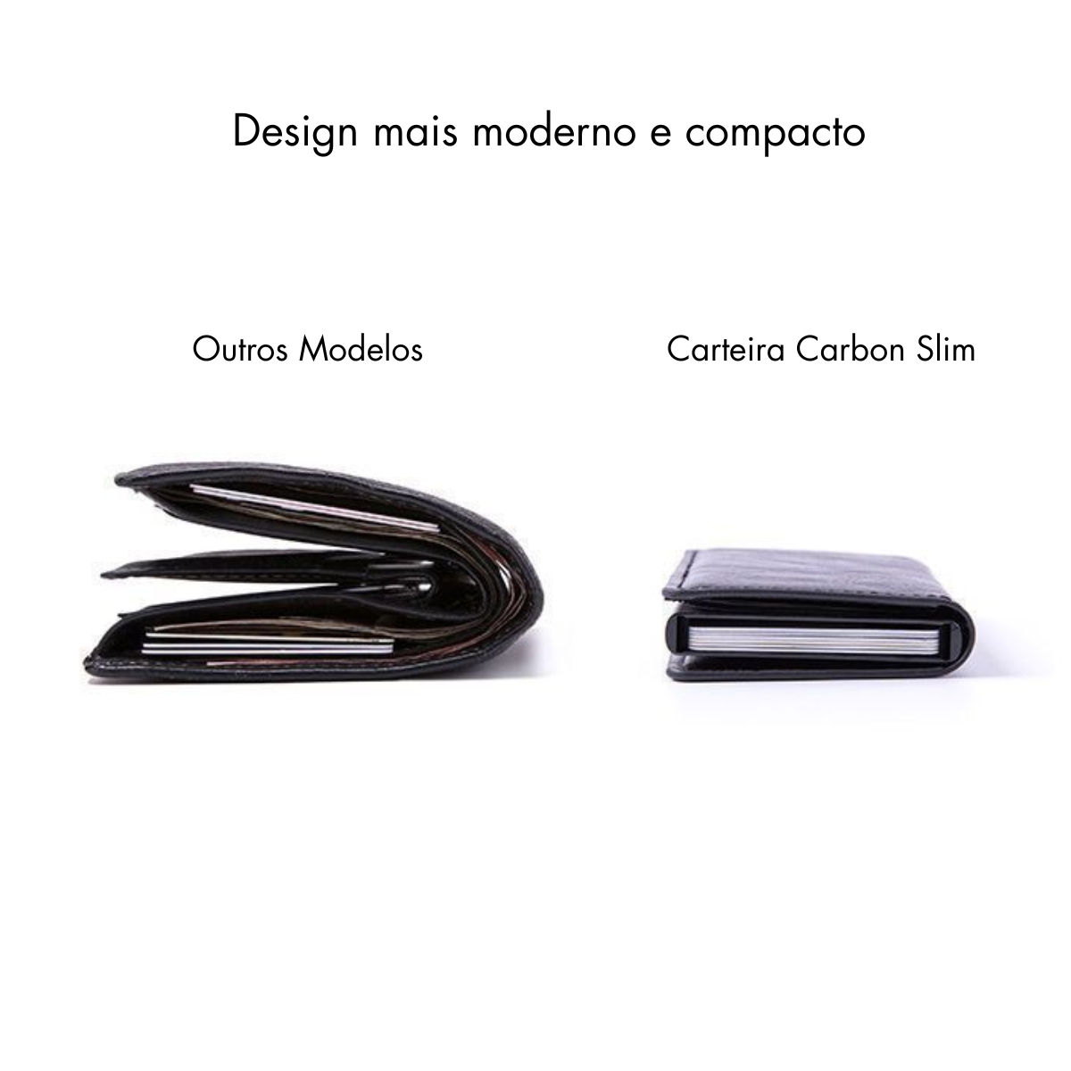 Carteira Masculina em Metal Carbon Slim com Proteção RFID