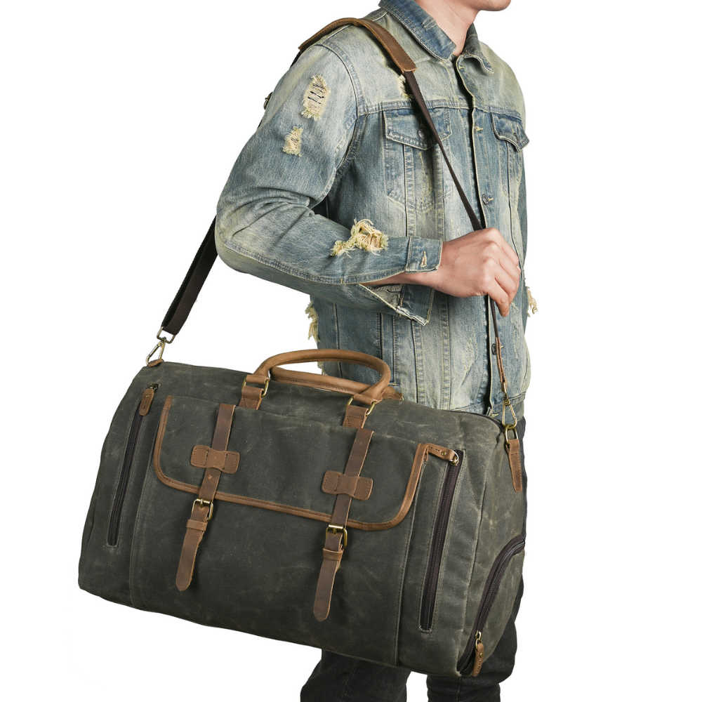 Bolsa de Viagem em Lona e Couro Legítimo Valencia