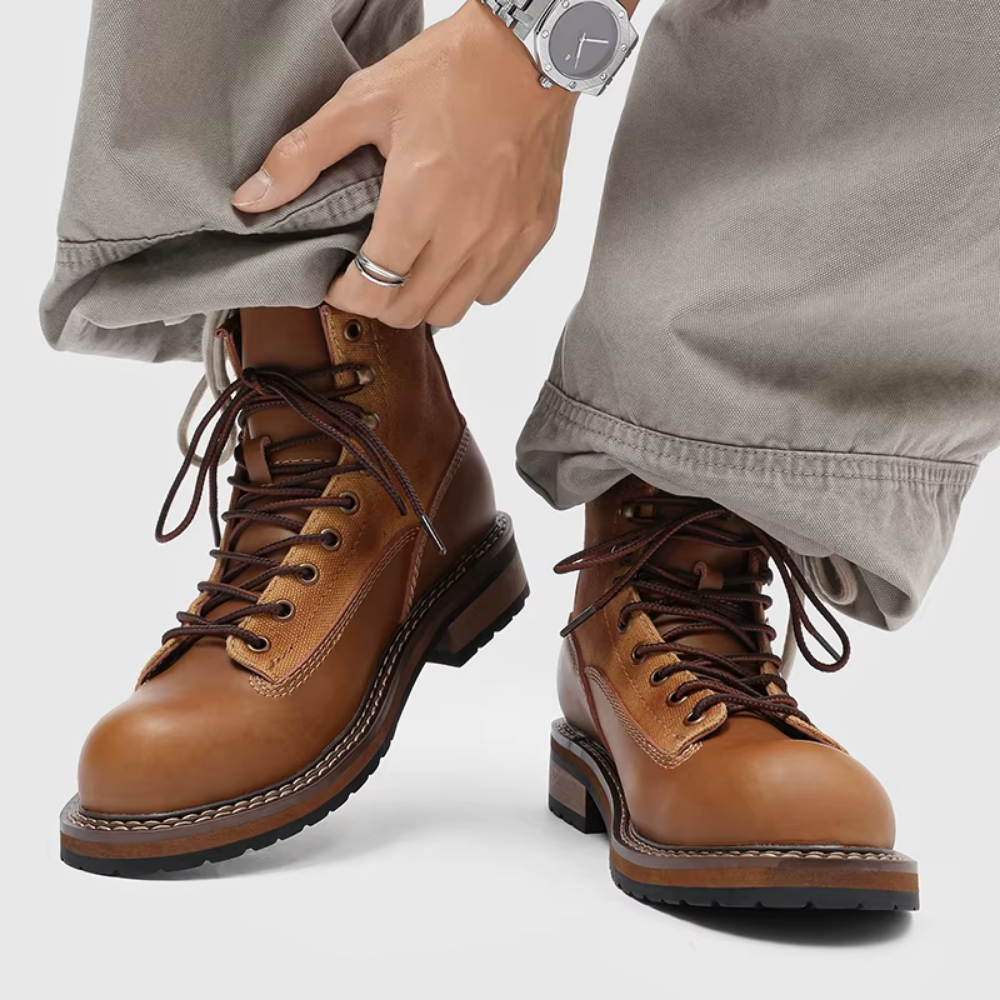 Bota Coturno Masculina em Couro Legítimo Arnold