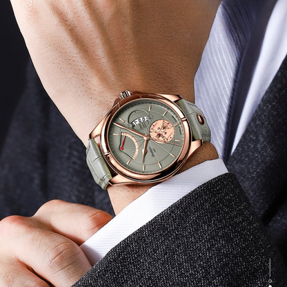 Relógio Poedagar Deluxe Verde em Couro