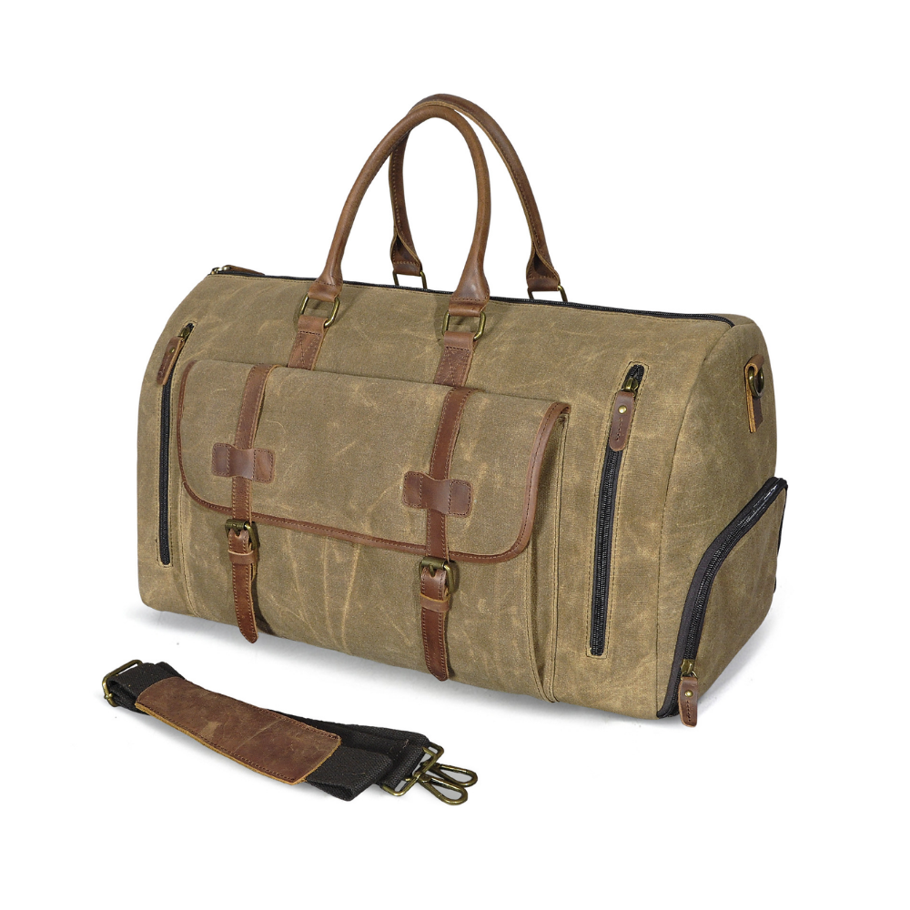 Bolsa de Viagem em Lona e Couro Legítimo Valencia