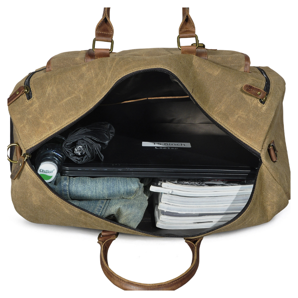 Bolsa de Viagem em Lona e Couro Legítimo Valencia